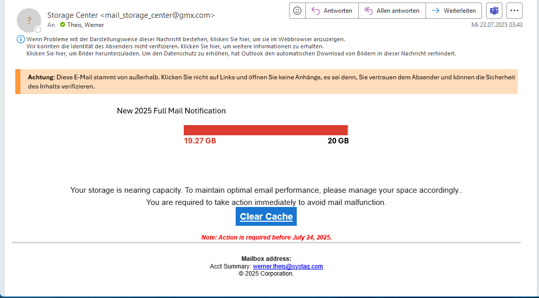 PhishingEmail Beispiel 5