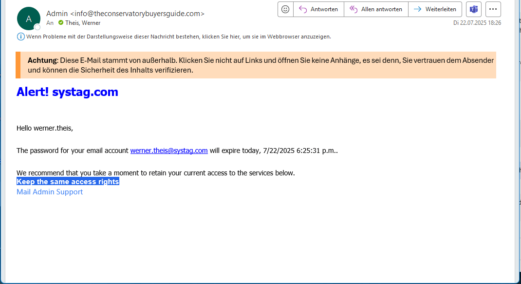 PhishingEmail Beispiel 4